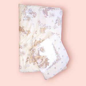 Vtg Sarah Kay Bonet Girl Tan Duvet Set 70s Holly